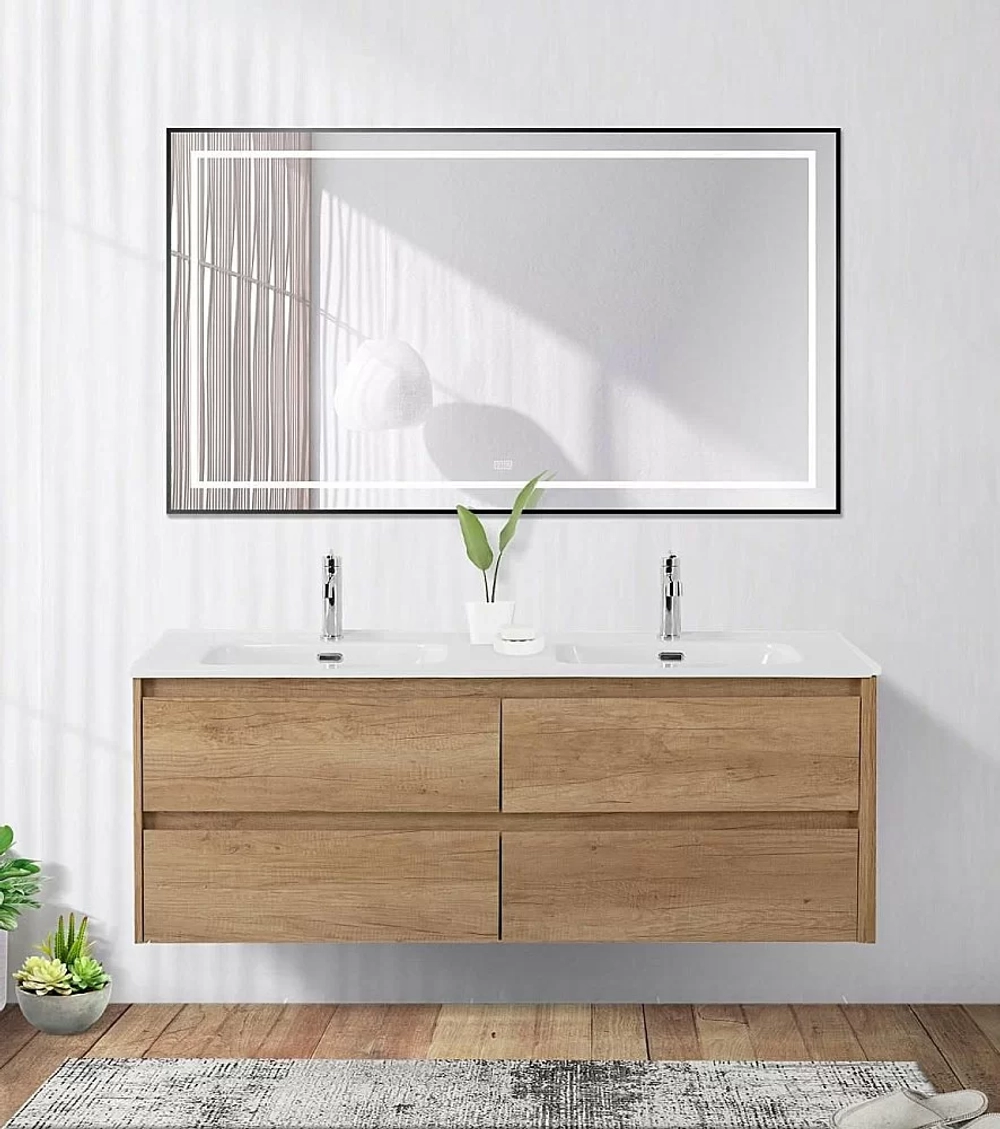 Зеркало BelBagno Kraft SPC-KRAFT-1400-800-LED-TCH-WARM-NERO черный
