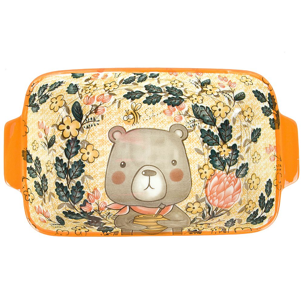 Блюдо для запекания " .Bear" 22,5*13*5см. v=600мл. (фарфор) (min 8) (без инд. упак.)