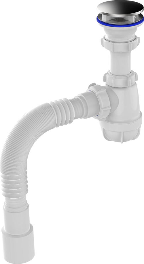 AQUANT СИФОН ДЛЯ УМЫВАЛЬНИКА 1 1/2Х40 С ДЕКОР ЗЕРКАЛЬН С ГТ 40Х40/50