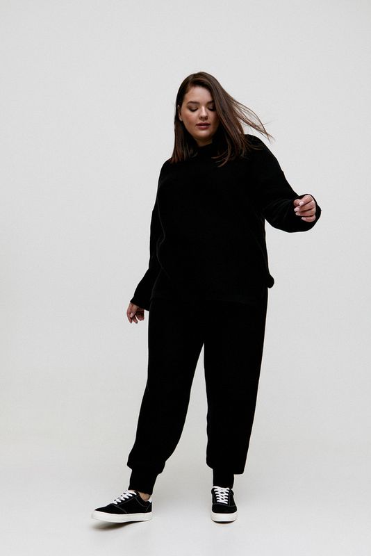 Джемпер вязаный костюмный, черный