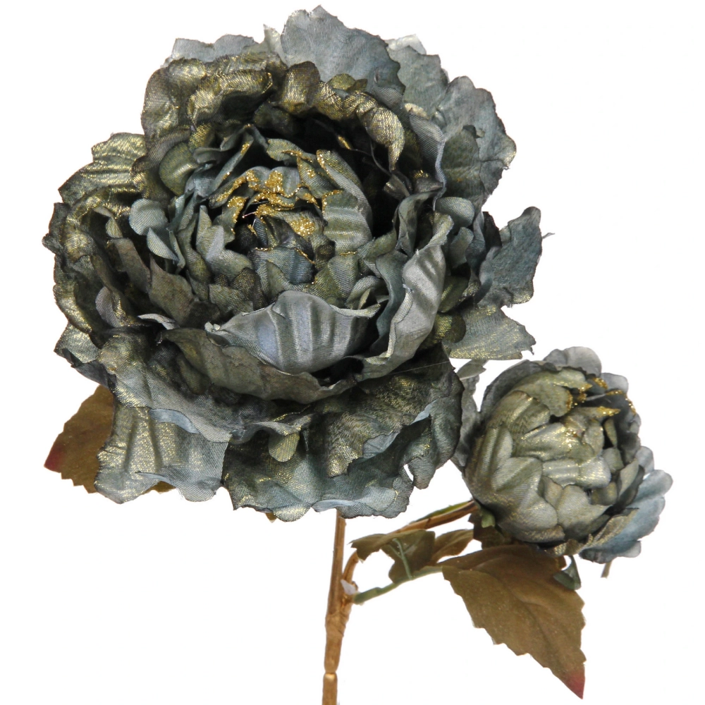 Искусственные цветы «FLOWERS GLAMOUR» 60см Пионы 2 цветка зеленые