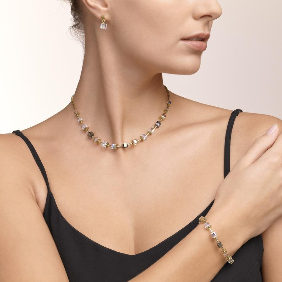 Колье Coeur de Lion Gold 4996/10-1600 цвет прозрачный, серый