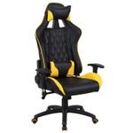 Кресло компьютерное BRABIX "GT Master GM-110", две подушки, экокожа, черное/желтое, 531927