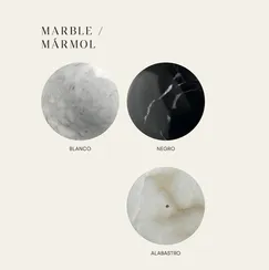 Бра Point черный металл с диском из белого мрамора