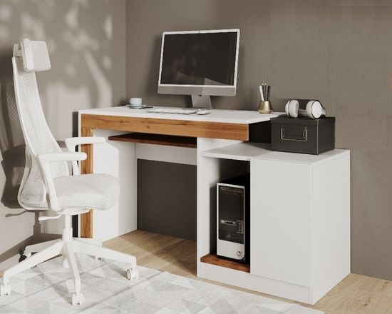 Стол письменный № 4  белый / дуб вотан