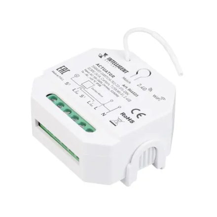 INTELLIGENT ARLIGHT Актуатор SMART-SWITCH-702-72-PS-DIN (230V, 2x1A, Curtain, TUYA Wi-Fi, 2.4G) (IARL, IP20 Пластик, 5 лет) 046523
