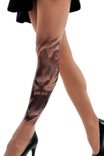Колготки +size с принтом в виде пасти тигра (Размер: XL-XXL-XXXL) (Цвет: бежевый)