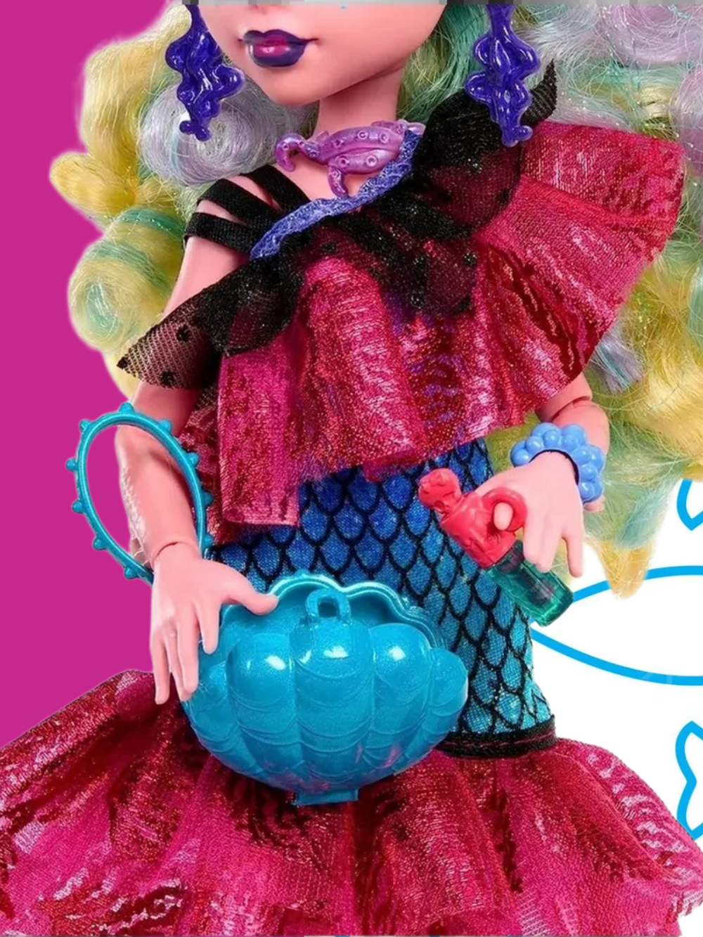 Кукла Monster High HXH75 — Lagoona Blue с питомцем Neptuna