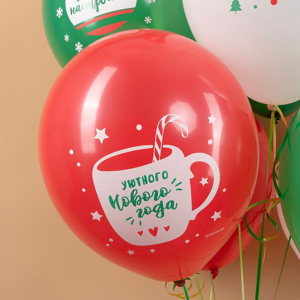 Шар (12''/30 см) С Новым Годом, Снежного настроения!, Ассорти, пастель, 1 ст, 25 шт.