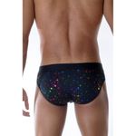 Мужские трусы слипы черные с разноцветными блестками Don Moris DM111827