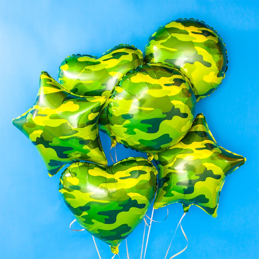 Шар (18''/46 см) Звезда, Камуфляж, 1 шт.