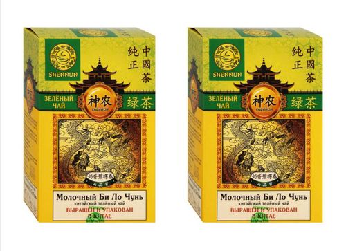 Чай зеленый Shennun Би ло чунь молочный 100 г, 2 шт