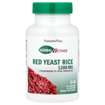 NaturesPlus, Herbal Actives, красный ферментированный рис, 60 капсул (600 мг в 1 капсуле)