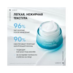 Vichy Mineral 89 Матирующий гель-сорбет увлажняющий 48ч, 50 мл