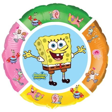 Шар Круг "Боб квадратные штаны и друзья" 45 см