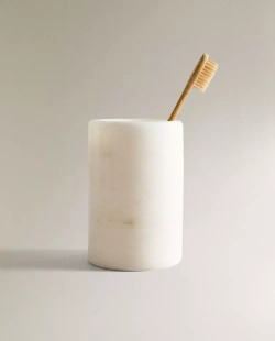 ZARA HOME ПОДСТАВКА ДЛЯ ЗУБНЫХ ЩЕТОК ИЗ МРАМОРА, БЕЛЫЙ