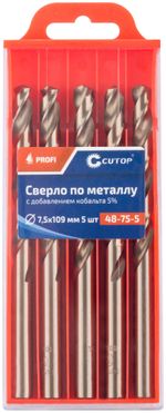 Сверло по металлу Cutop Profi с кобальтом 5%, 7,5 x 109 мм (5 шт)---