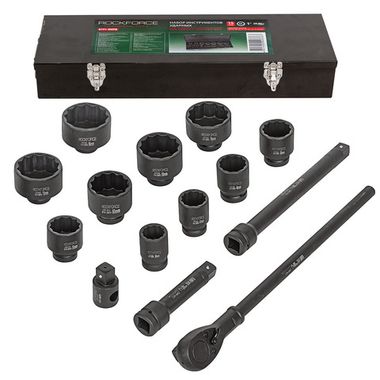 Набор инструментов ударных,15пр. 1''12гр.(36,41,46,50,55,60,65,70,75,80мм),в метал. кейсе RockForce##Rock FORCE RF-8141-9MPB