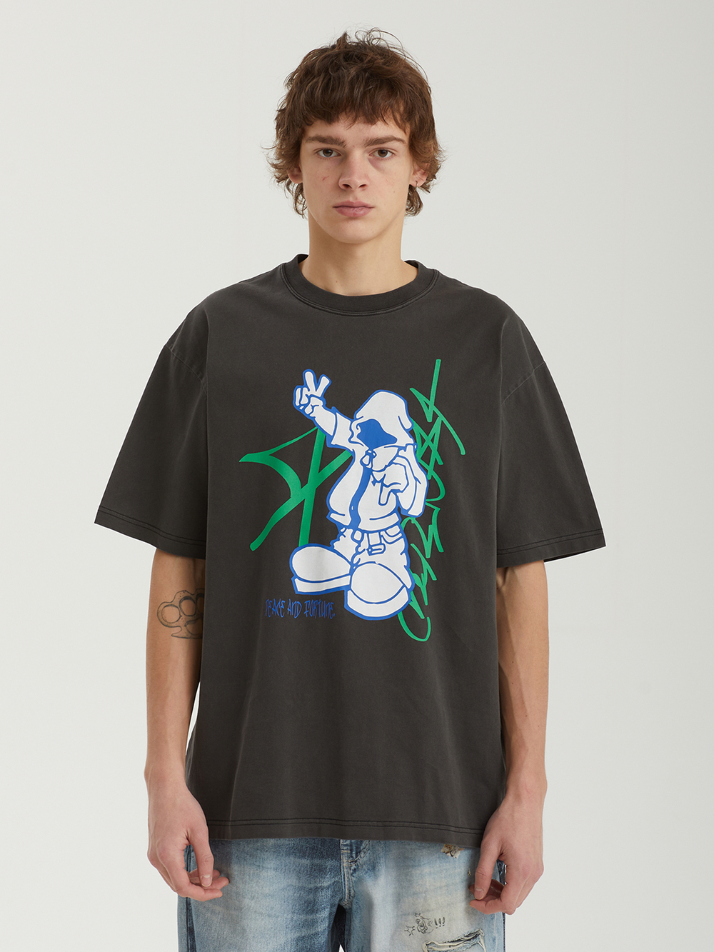 Мужская Футболка Pigment Dyed Peace And Fortune