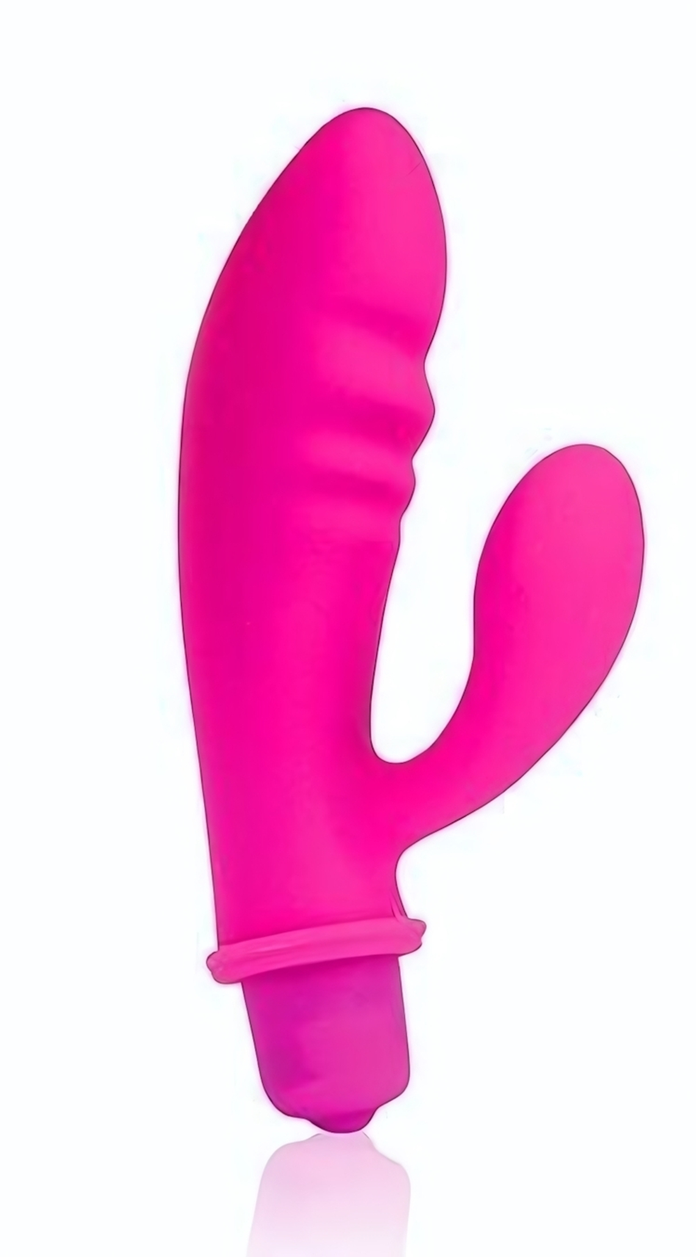 Розовый вибромассажер Cosmo с отростком - 8,5 см. (Цвет: розовый)