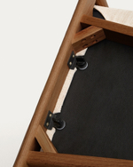 Стул Timons из бежевой синели из массива дуба с отделкой орех FSC Mix Credit