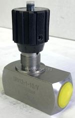 DRV12-1-10/V - Дроссель трубного монтажа c рукояткой, G1/2, обратный клапан - есть