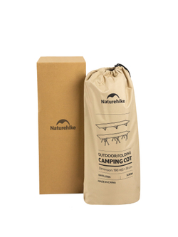Раскладушка легкая кемпинговая Naturehike XJC04, с чехлом, бежевая (NH19JJ006)