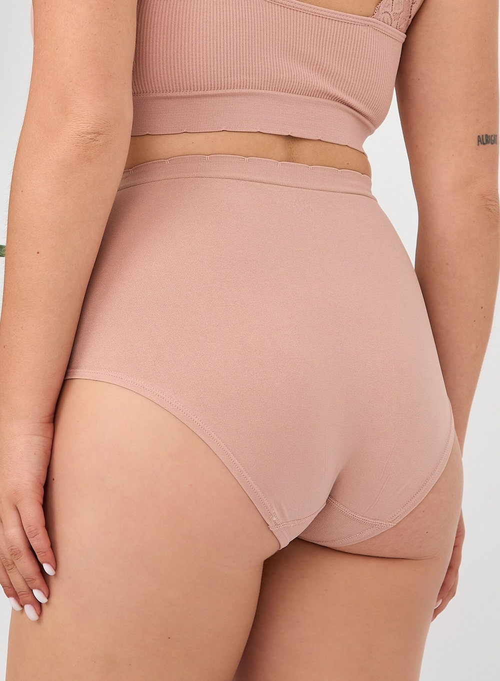 Набор из 5 высоких бесшовных гладких трусиков (Размер: 3X) (Цвет: разноцветный)