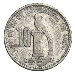 Монета 10 сентаво (centavos) 1949 год Гватемала