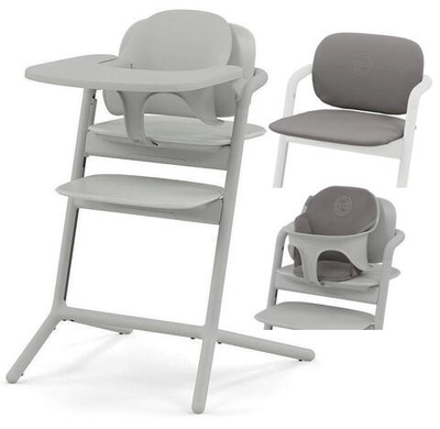 Стульчик для кормления Cybex Lemo 4 в 1 с мягкими чехлами Comfort Inlay Suede Grey/Suede Grey