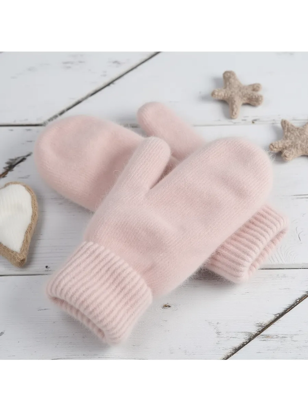 Варежки зимние теплые пушистые ангора