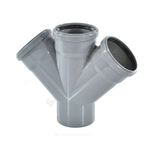 Крестовина PP-H 1-плоскостная серый BASE Дн 110х110х110х45гр б/нап в/к VALFEX 27111110