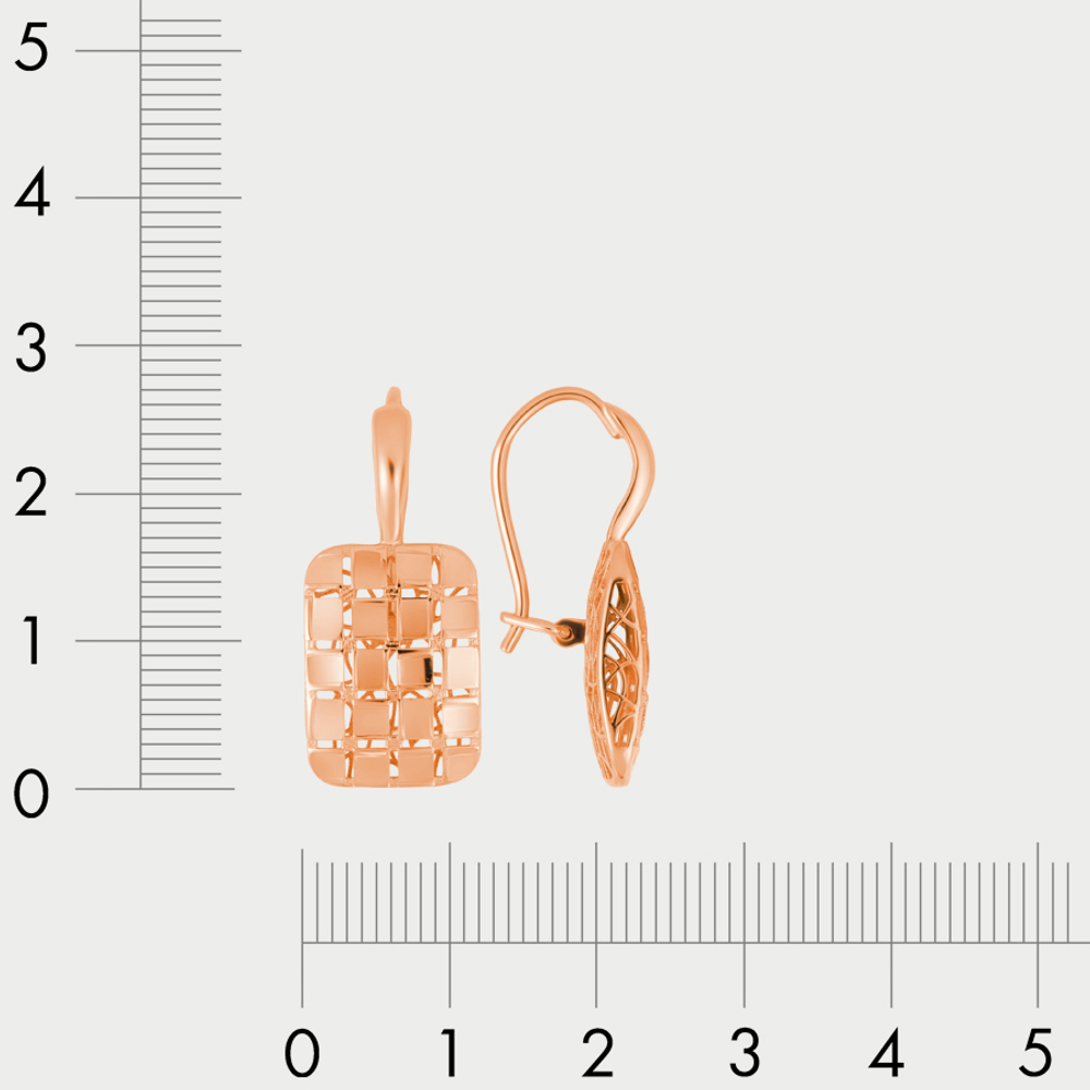 Длинные серьги для женщин из розового золота 585 пробы без вставок (арт. АСд970-3867)