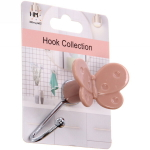 Крючок с липким слоем (1шт., нагрузка 5кг) Бабочка розовый MH8042