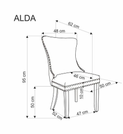 Стул HALMAR ALDA серый/черный