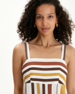 Сарафан с ярусной юбкой в крупную полоску