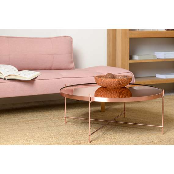 Журнальный столик Josen, Ø85 см, розовый/медный