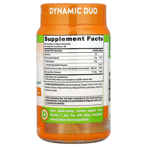 Nature's Truth, C + цинк, жевательные таблетки для поддержки иммунитета, натуральный лимон, 60 веганских жевательных таблеток