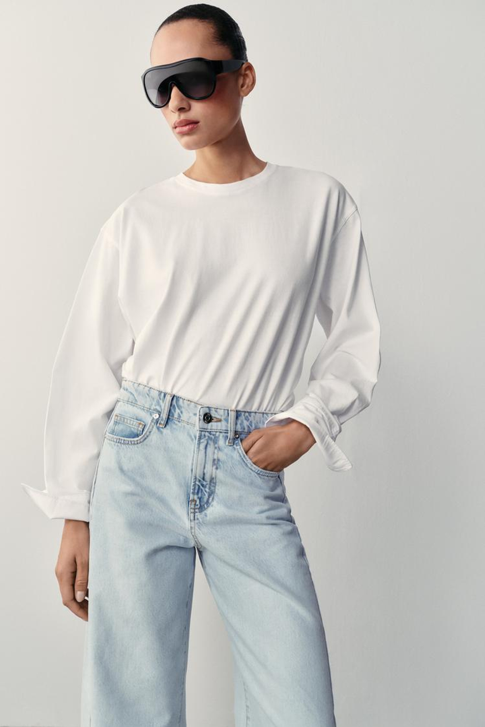 ZARA ДЖИНСЫ Z1975 BARREL С ВЫСОКОЙ ПОСАДКОЙ, ГОЛУБОЙ