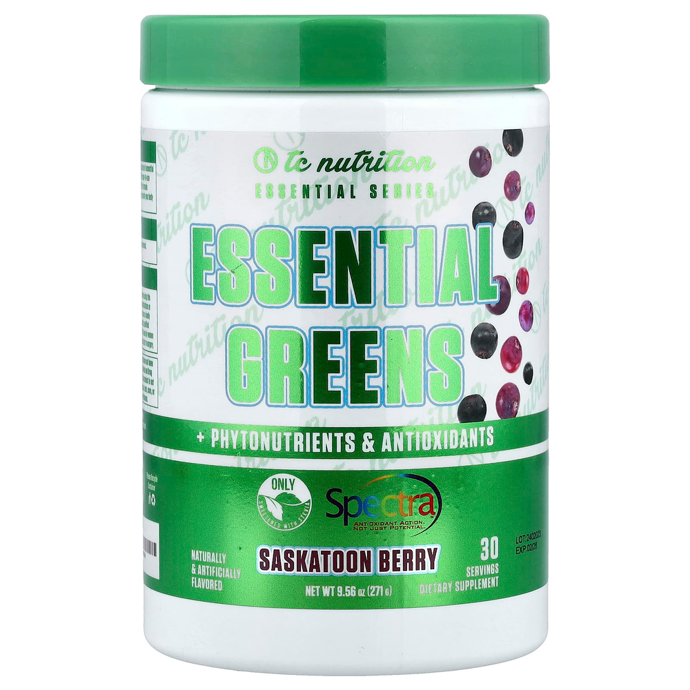 TC Nutrition, Essential Series, незаменимая зелень, фитонутриенты и антиоксиданты, ягодный вкус, 271 г (9,56 унции)