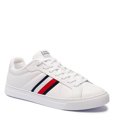 Кожаные кроссовки icon court lth stripes Tommy Hilfiger - белый(FM0FM05163)