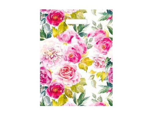 Пакет с вырубной ручкой Мини 31*40см 30мк Акварельные пионы (50шт/уп)