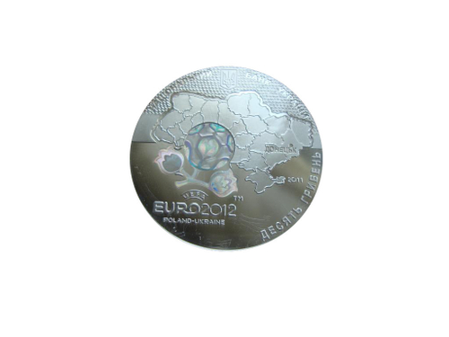 Украина 10 гривен 2011 Чемпионат Европы по футболу 2012 Польша-Украина Город Донецк СЕРЕБРО