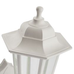Садово-парковый светильник ЭРА НБУ 06-60-001 белый 6 гранный настенный IP44 Е27 max60Вт