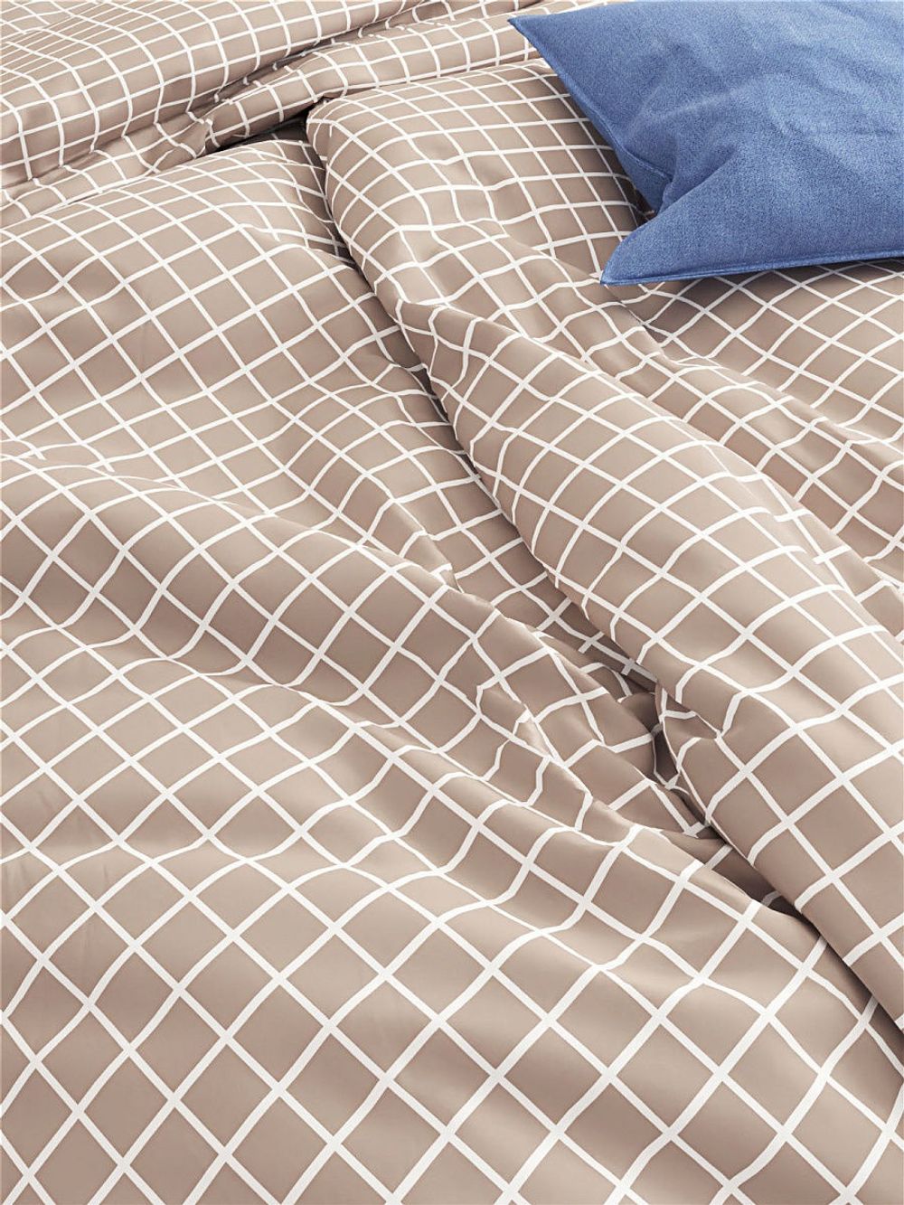 Пододеяльник Сказка "Анна (клетка)" евро на молнии 200х215 см, поплин