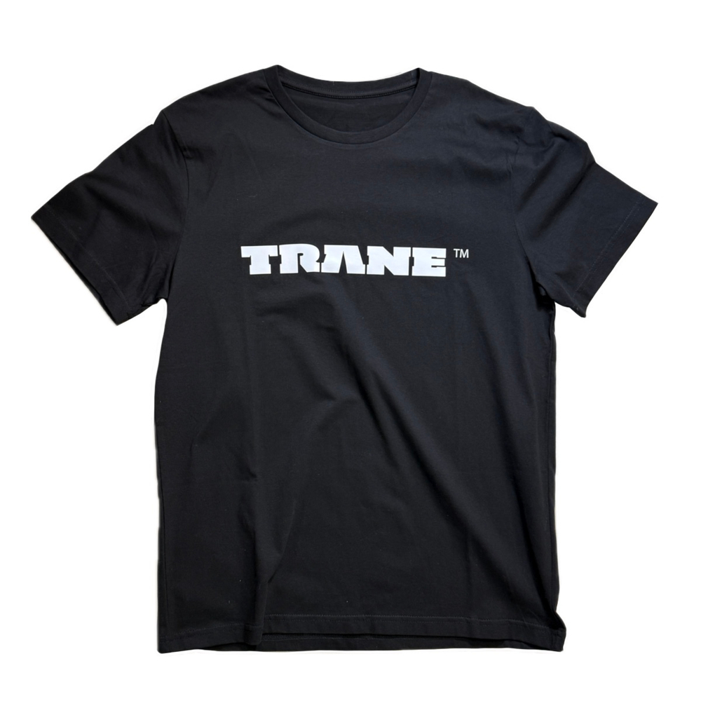 Футболка черная TRANE белый лого (100% хлопок, 180 г/м2)