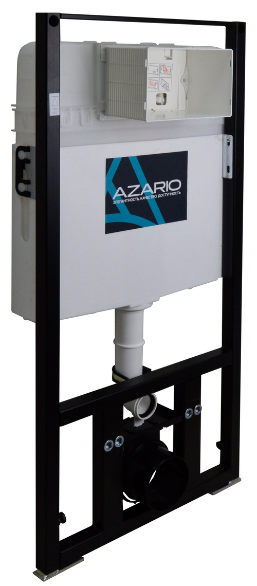 Комплект подвесной безободковый унитаз Azario Grado N AZ-8010-1000+AZ-8200-0011+AZ-0046N с микролифтом + система инсталляции с кнопкой смыва хром глянцевый