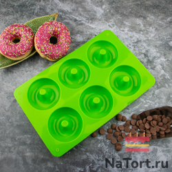 Силиконовая форма для выпечки «Пончики 6 в 1»