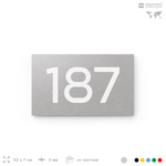 Номер на дверь 187, табличка на дверь для офиса, квартиры, кабинета, аудитории, склада, серый 120х70 мм, Айдентика Технолоджи