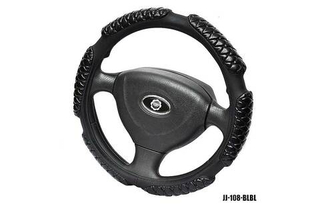 Оплетка на руль круглая Coolpart MAXIMAL (37*38) к/з черный/черный JJ-108-BLBL